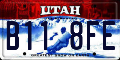 UT license plate B118FE