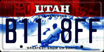 UT license plate B118FF