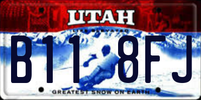 UT license plate B118FJ
