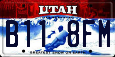 UT license plate B118FM