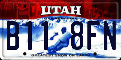 UT license plate B118FN