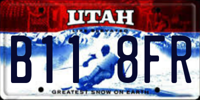 UT license plate B118FR