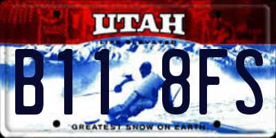 UT license plate B118FS
