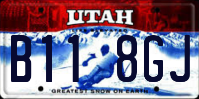 UT license plate B118GJ