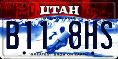 UT license plate B118HS