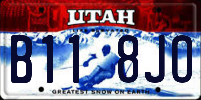 UT license plate B118JO