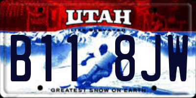 UT license plate B118JW