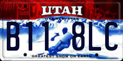 UT license plate B118LC