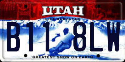 UT license plate B118LW