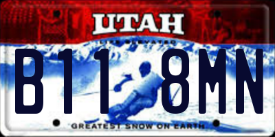 UT license plate B118MN