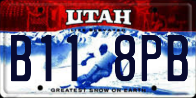 UT license plate B118PB