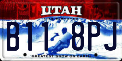 UT license plate B118PJ