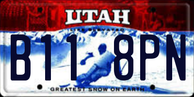 UT license plate B118PN