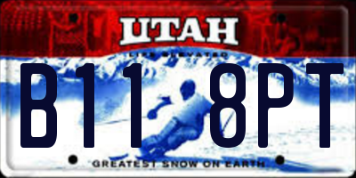 UT license plate B118PT