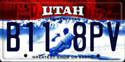 UT license plate B118PV