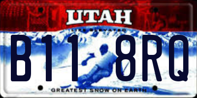 UT license plate B118RQ