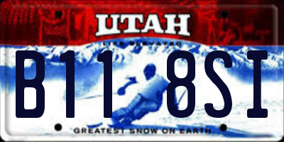 UT license plate B118SI