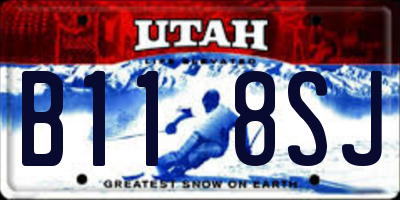 UT license plate B118SJ