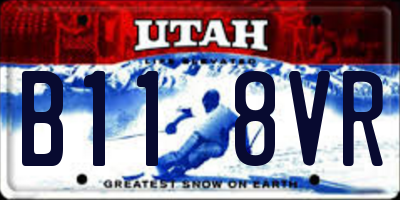 UT license plate B118VR