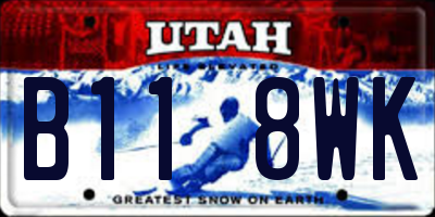 UT license plate B118WK