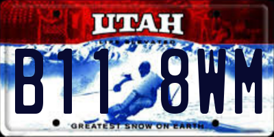 UT license plate B118WM