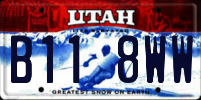 UT license plate B118WW