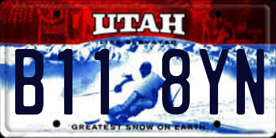 UT license plate B118YN