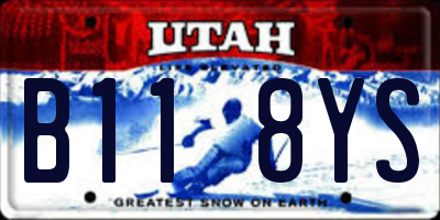 UT license plate B118YS