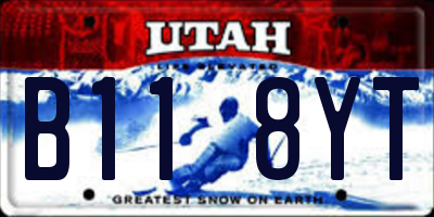 UT license plate B118YT
