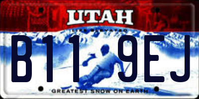 UT license plate B119EJ