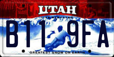 UT license plate B119FA