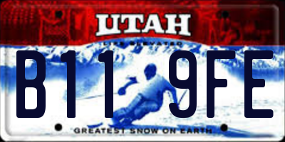 UT license plate B119FE