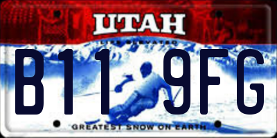 UT license plate B119FG