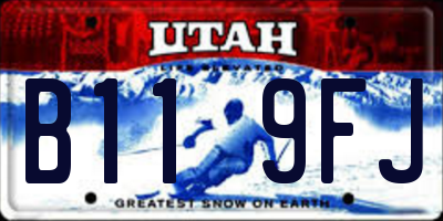 UT license plate B119FJ