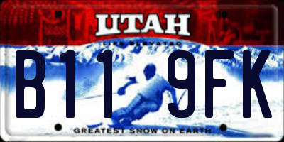 UT license plate B119FK