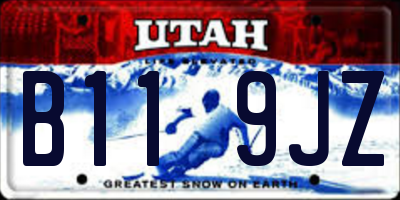 UT license plate B119JZ