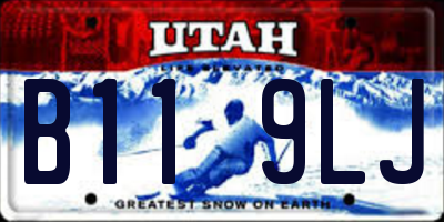 UT license plate B119LJ