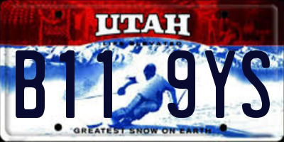 UT license plate B119YS