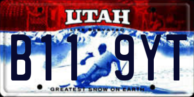 UT license plate B119YT