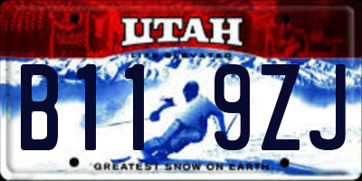 UT license plate B119ZJ