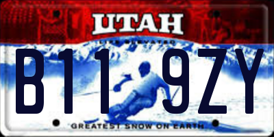 UT license plate B119ZY