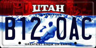 UT license plate B120AC