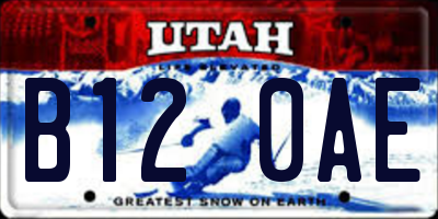 UT license plate B120AE