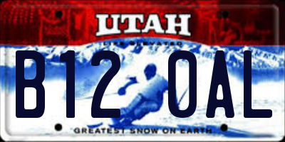 UT license plate B120AL