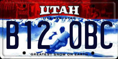 UT license plate B120BC