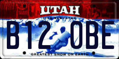 UT license plate B120BE