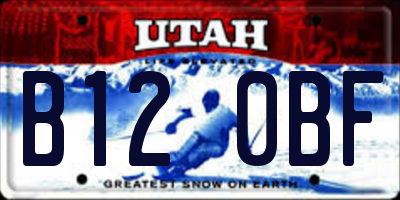 UT license plate B120BF