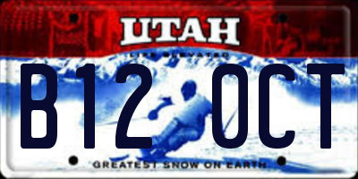 UT license plate B120CT