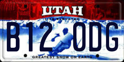 UT license plate B120DG