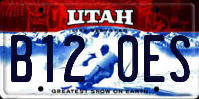 UT license plate B120ES
